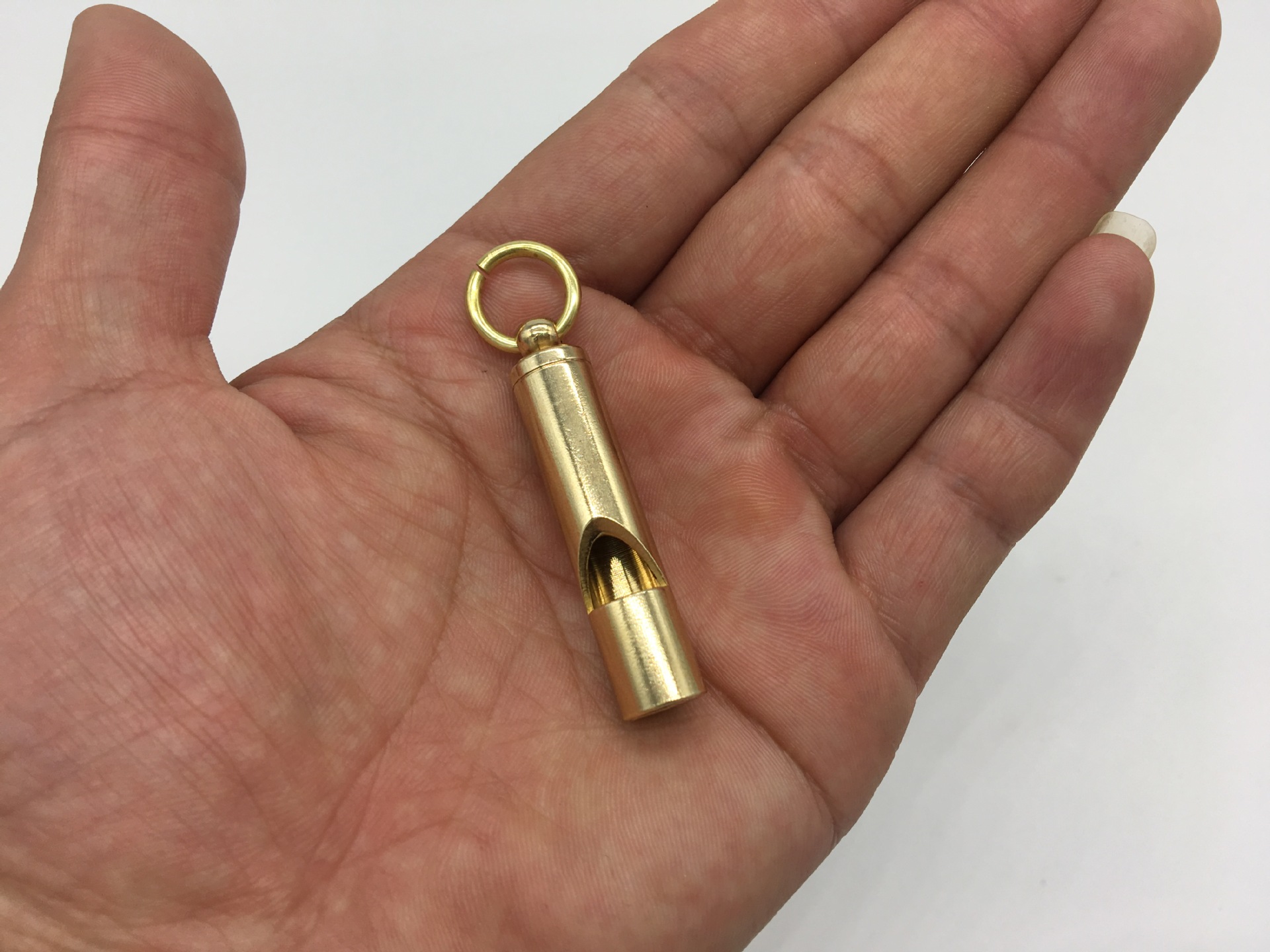 复古黄铜口哨 手工纯黄铜哨 求生哨子 钥匙扣挂件户外用品edc工具