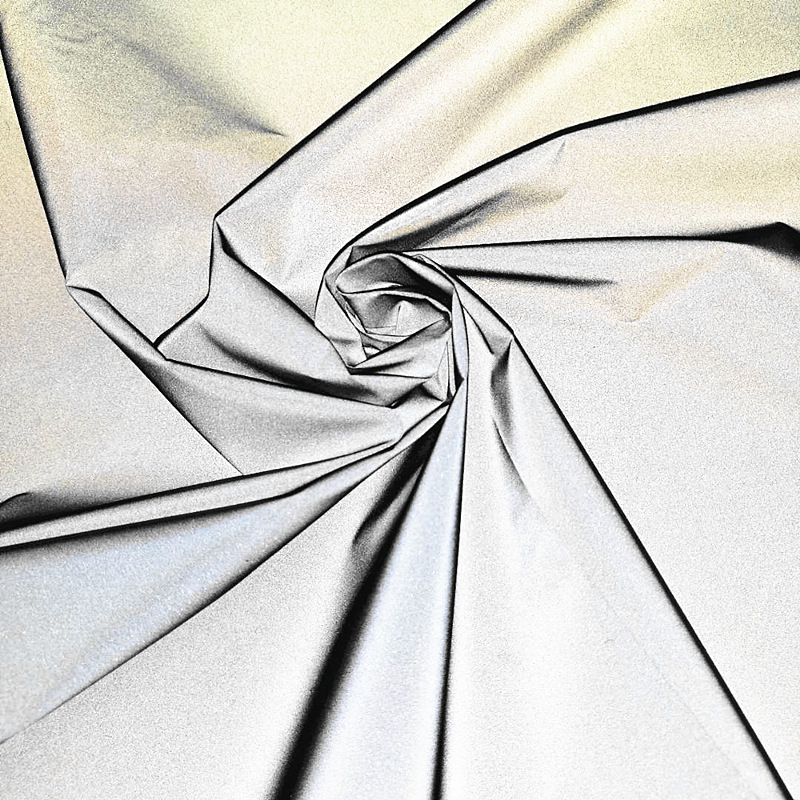 高亮化纤银色反光涂层布料 反光折射材料夜行服装用布 反光面料