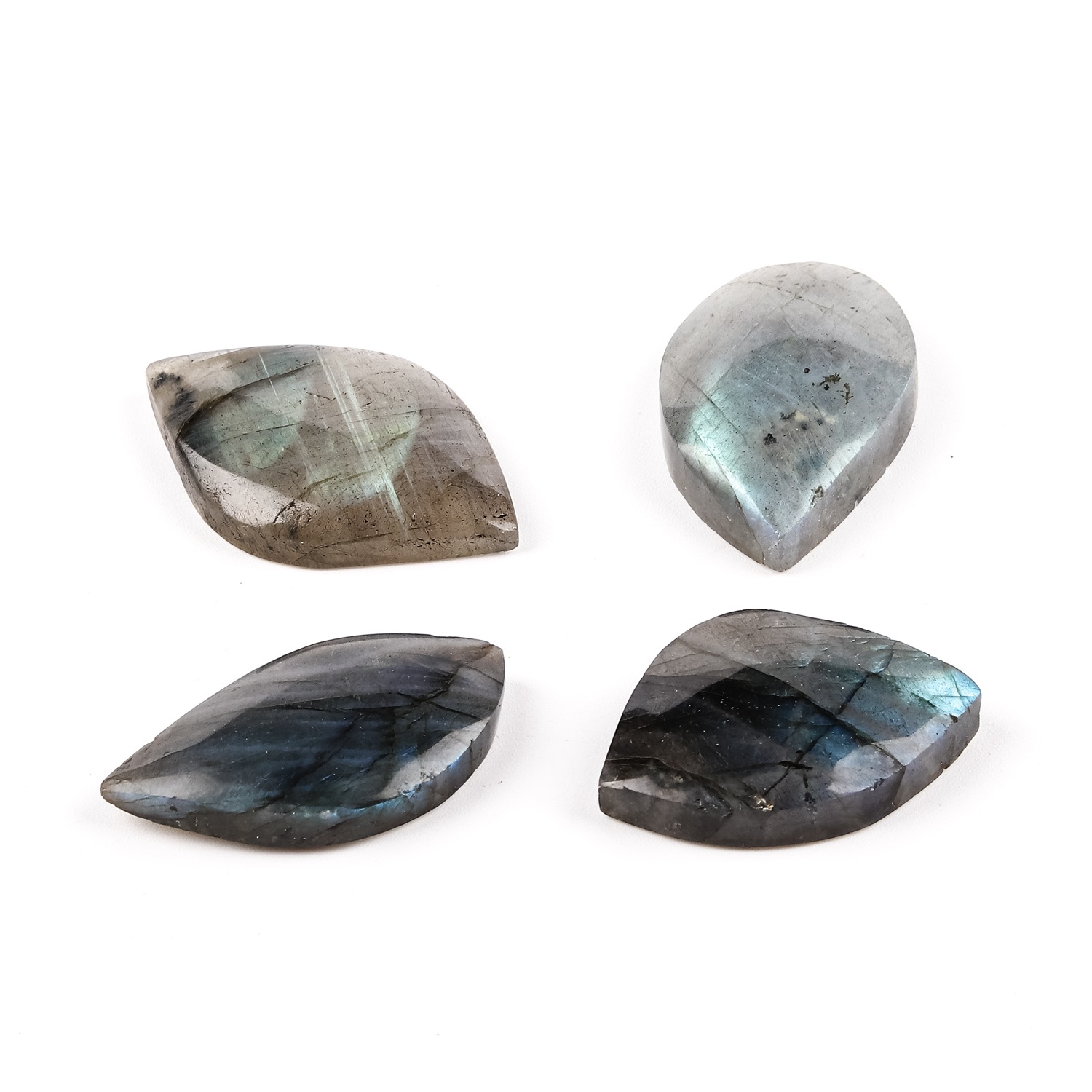 天然闪光石 不规则形状拉长石戒面 半弧形介面diy宝石半成品配件