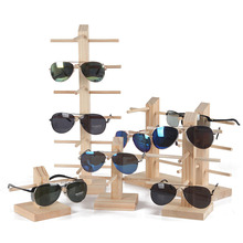 实木眼镜展示架 木质制眼镜陈列架子 松木太阳能眼镜墨镜展示架子