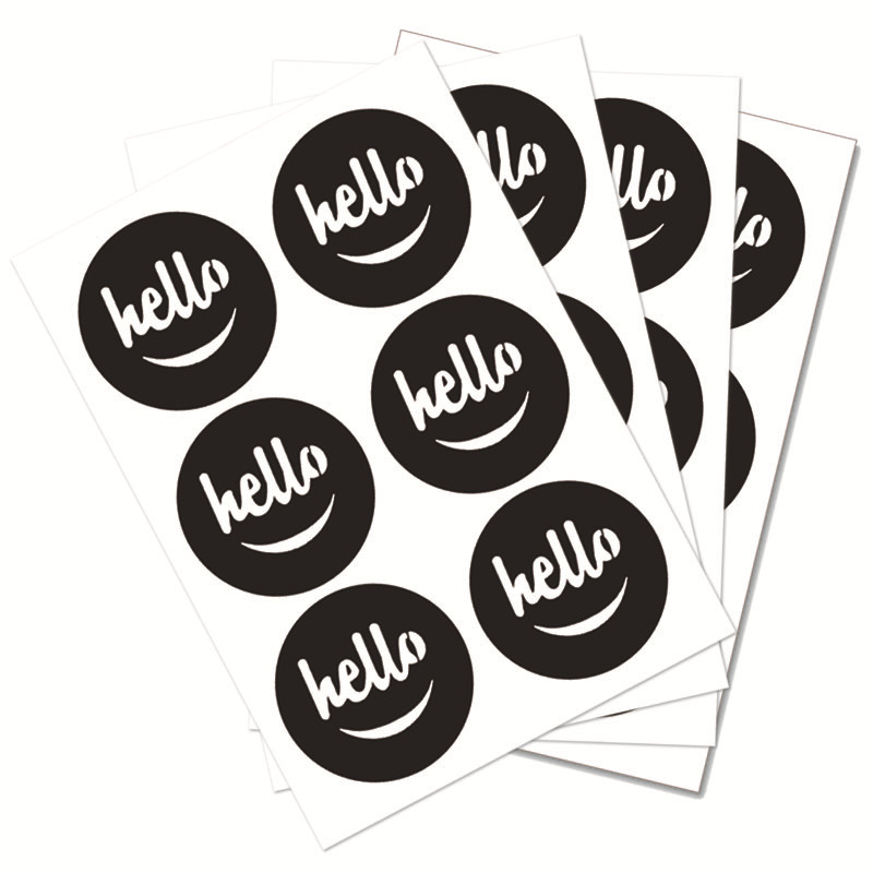 不干胶支持定制diy黑色笑脸贴纸个性信封纸盒标签custom stickers