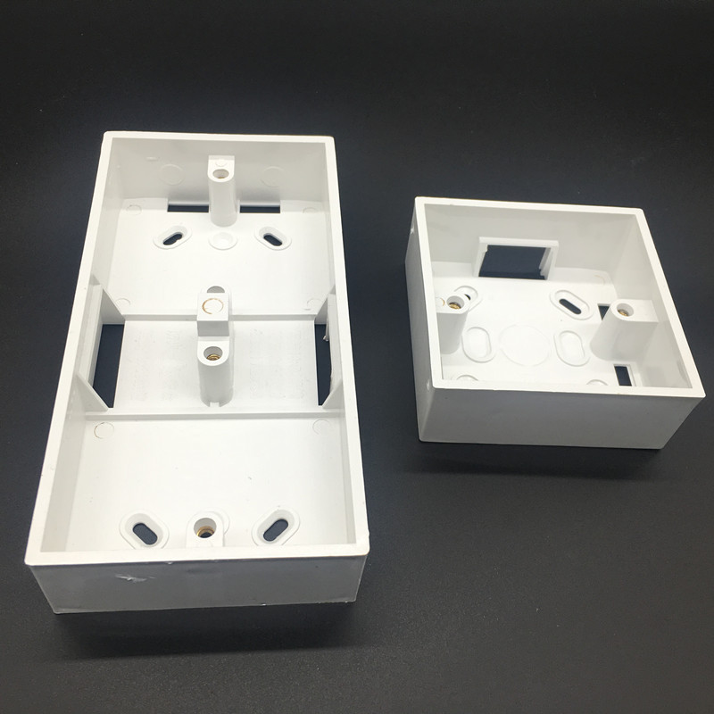 厂家直销86型线盒明装单底盒pvc接线盒 86型线槽盒阻燃明装单底盒