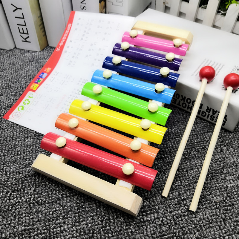 厂家直销八音手敲琴儿童益智玩具乐器木质手敲八音琴音乐玩具