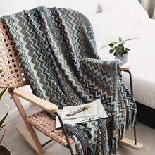 民族风情针织毛毯波西米亚风床尾毯空调午睡毯酒店装饰毯一件代发