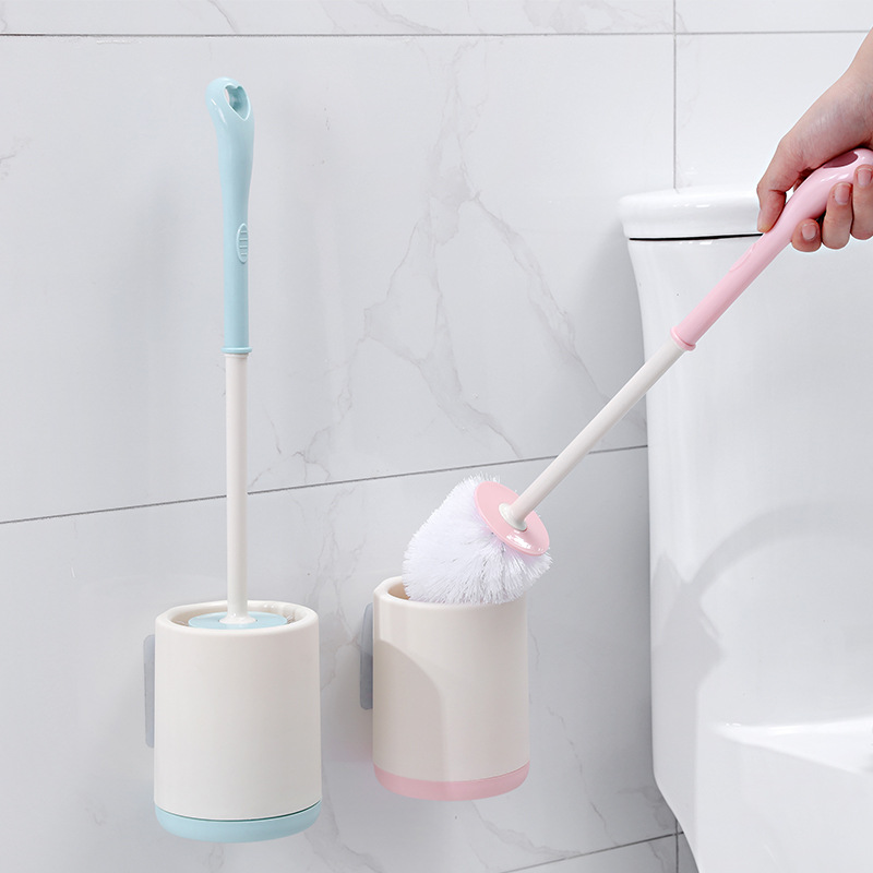 Long Handle Nordic Style Toilet Brush Punch-Free Wall Hanging Cleaning Brush without Dead End Sanitary Brush 0720