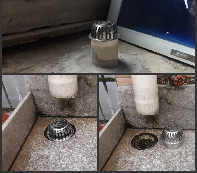 不锈钢天台阳台地漏 户外楼顶雨水斗防堵塞排水口pvc内插圆型地漏