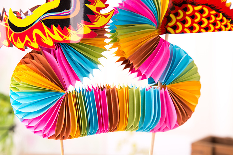 大号彩色龙签 东方龙纸工艺品 幼儿园手工玩具新拉花舞蹈酒店开幕