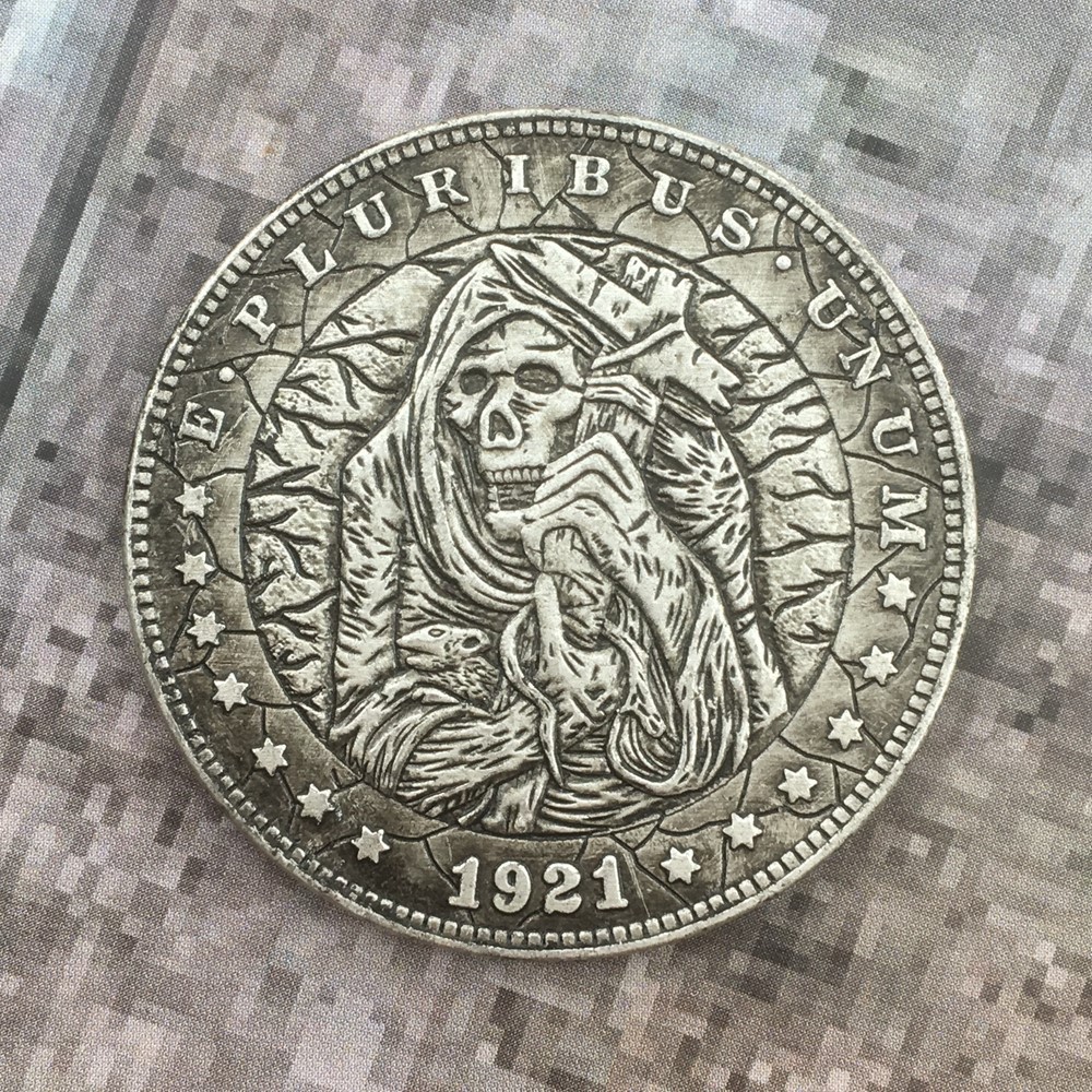 美国1921年可吹响银元摩根流浪汉骷髅头纪念币厂家收藏批发银元