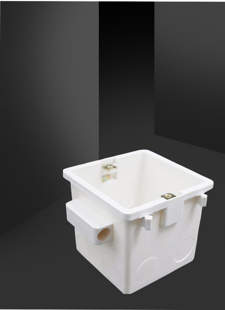 pvc穿筋盒 阻燃开关插座集成线86可拼装穿筋盒预埋带耳朵6070暗盒