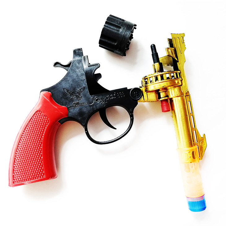 砸炮枪纸炮枪塑料玩具枪影视道具左轮砸炮信号7080后经典儿童玩具