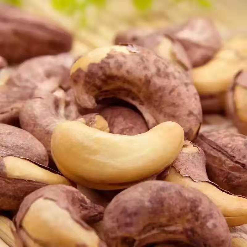 新货熟腰果带皮腰果带衣腰果虎皮腰果500g袋装一件代发