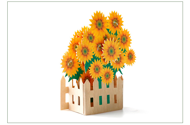 儿童节diy贺卡自制材料包 日幼儿园太阳花向日葵手工立体纸雕模型