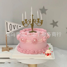 生日蛋糕装饰烛台复古风宫廷蜡烛摆台浪漫唯美气氛布置甜品台摆件