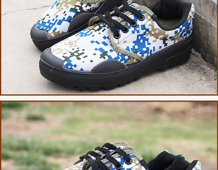 包邮新款 海军解放鞋跑步底学生军训鞋户外迷彩低帮作训鞋