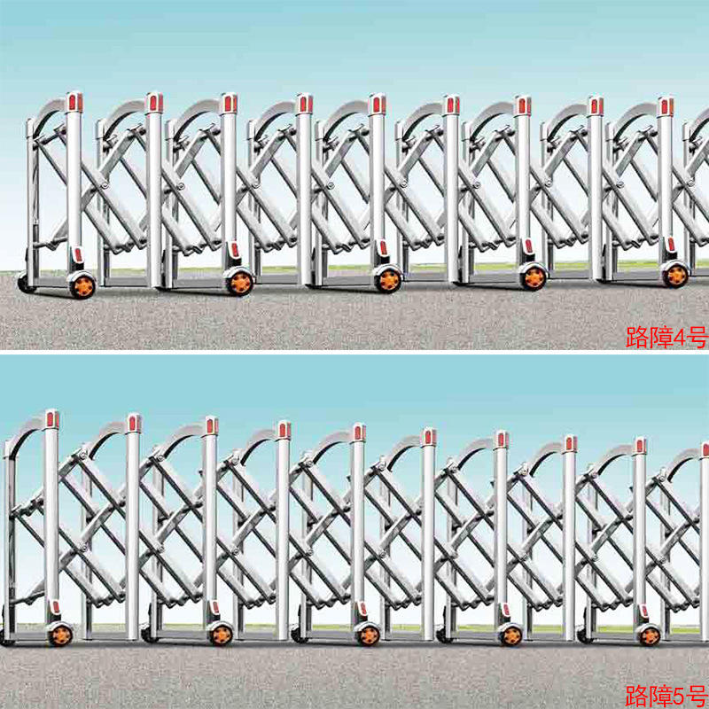 手动推拉折叠不锈钢伸缩大门电动大门高速路障移动施工护栏伸缩门