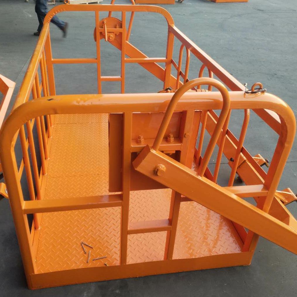 吊车吊篮顶框筐吊笼1.2米1.5米专用吊车高空施工平台自动调平锁定