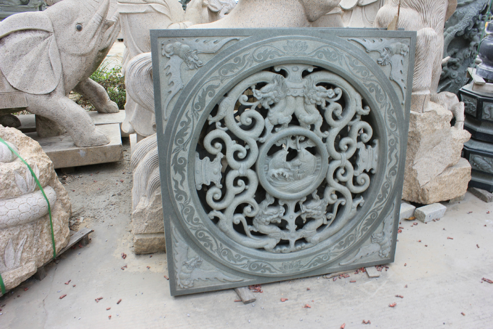 仿古建筑文化墙雕刻寺庙石雕壁雕祠堂浮雕福建泉州惠安石雕壁画