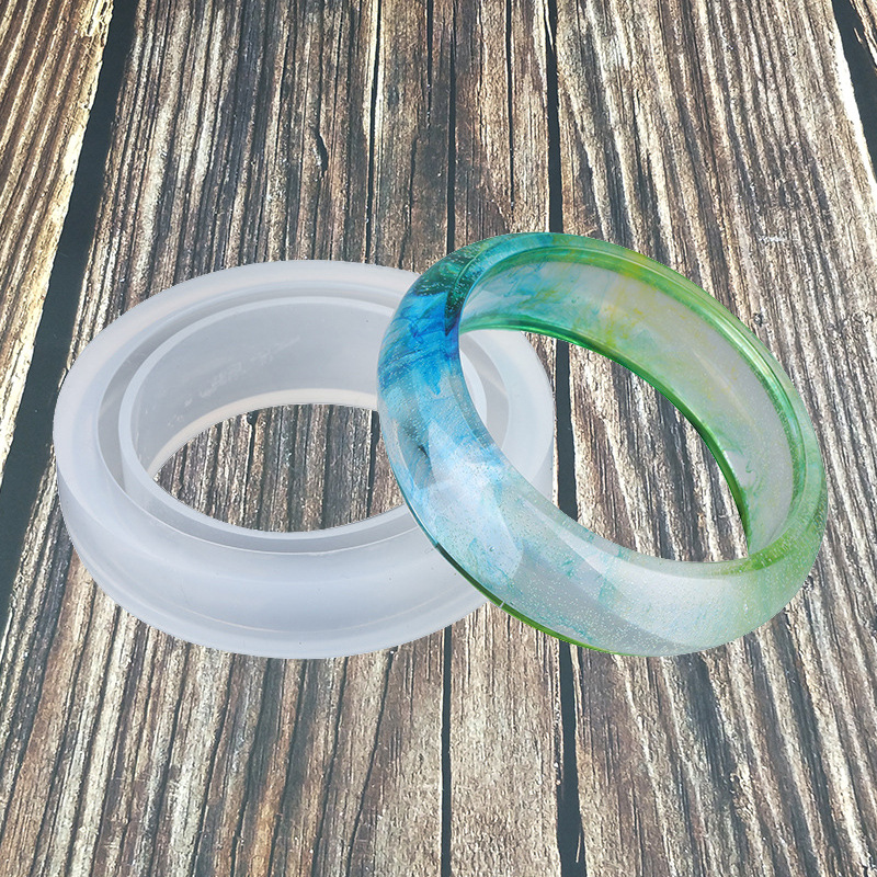 水晶滴胶模具高镜面手镯硅胶模具水晶滴胶模具diy树脂干花