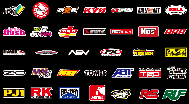 100张jdm汽车摩托潮流改装logo亚马逊爆款涂鸦贴纸拉杆箱可移贴画