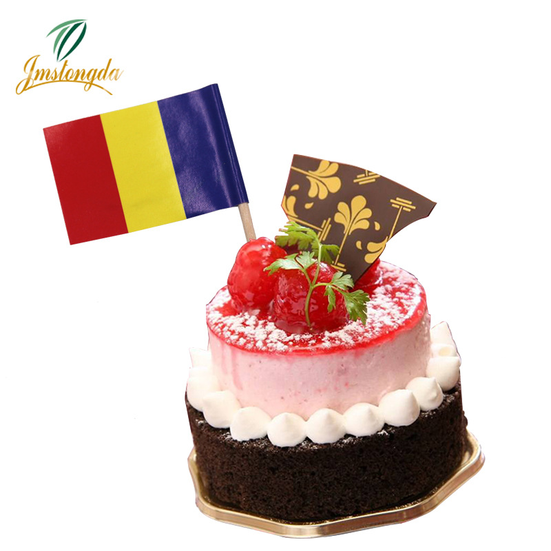 Flag of Romania Mini Toothpick Flag Decorative Cake Ice Cream Fruit Plate Dishes Can Be Mixed