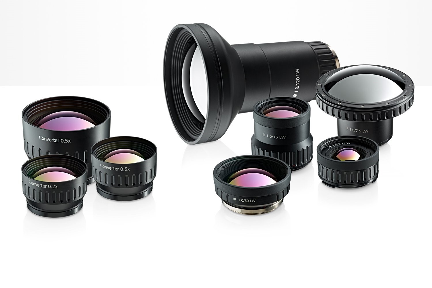 tix640 与 8 种镜头兼容(2x 和 4x 长焦镜头,2 种广角镜头,3 种微距