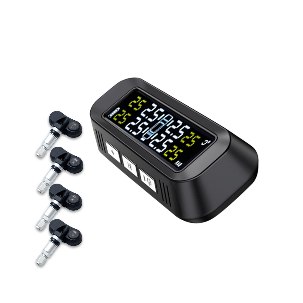 汽车无线太阳能胎压监测器外置通用轮胎检测仪高精度胎压监测tpms