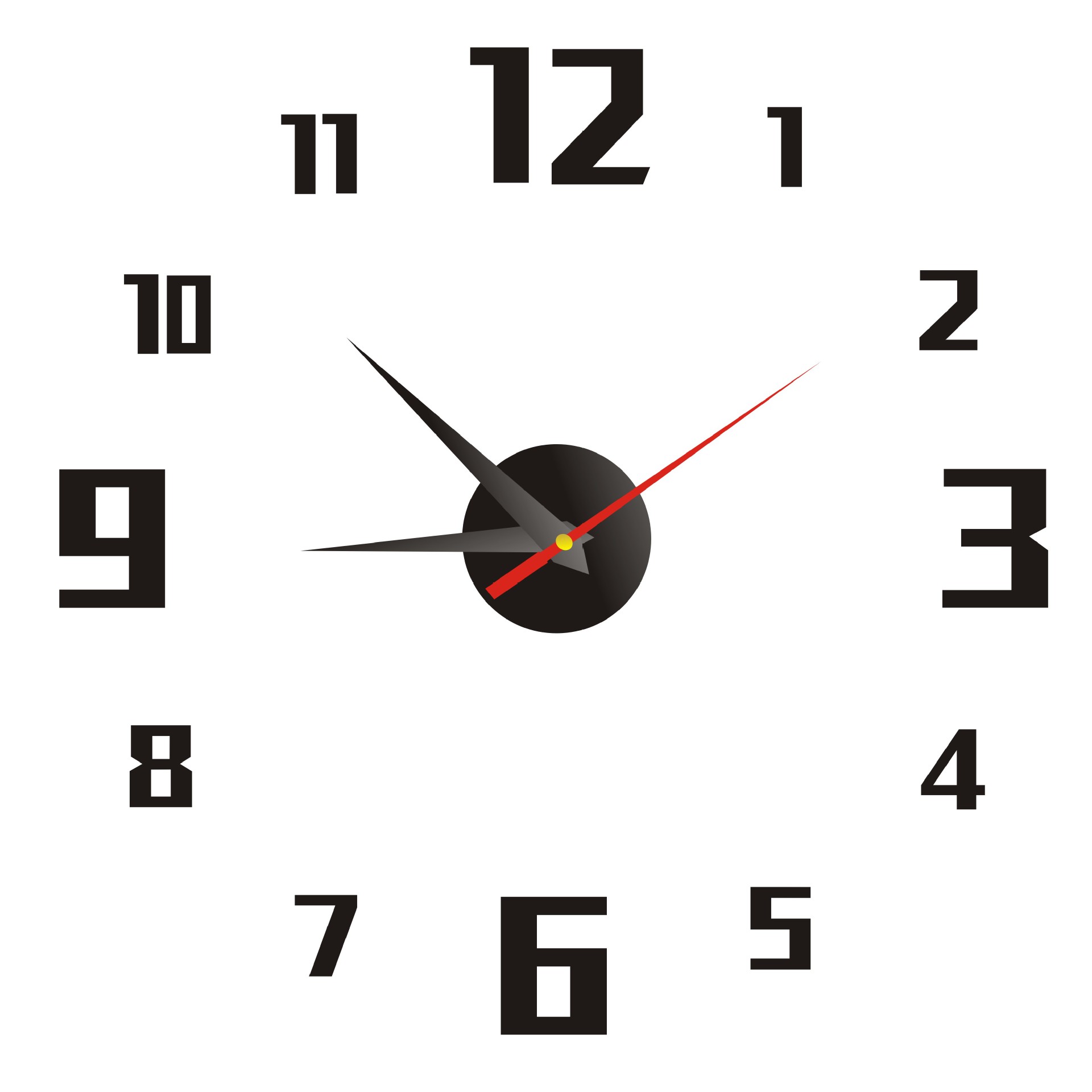 艺术钟表静音装饰钟自贴钟表无框创意钟表客厅挂钟书房装饰钟