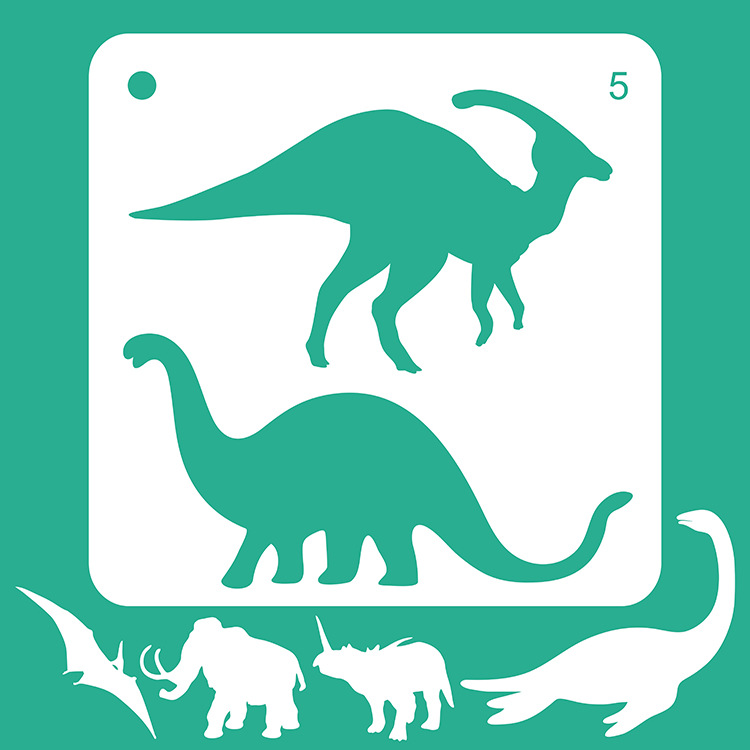 亚马逊跨境学生手账镂空画板 创意diy恐龙曼陀罗镂空辅助绘画模