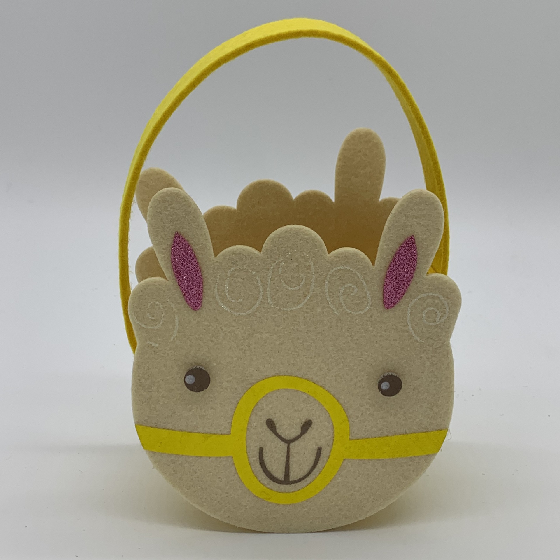 纺布毛毡布布袋 工艺品手提毛毡花篮定制 复活节毛毡手提篮