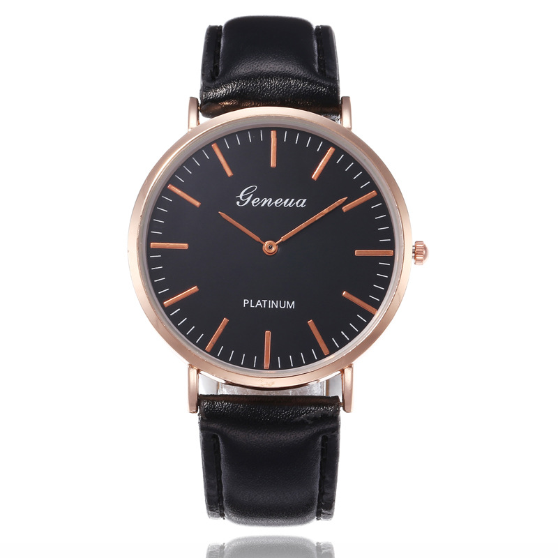 厂家现货速卖通爆款超薄手表男日内瓦皮带石英表休闲时尚学生手表