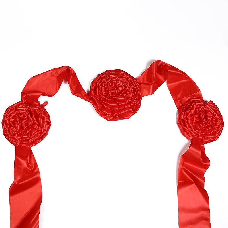 厂家直销大红花球 新车婚车婚房装饰大红花 开业表彰红绸布花球