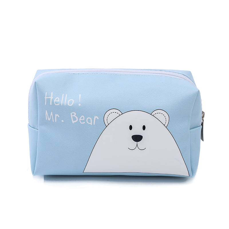 Factory Direct Sales Cartoon Cute Bear Cosmetic Bag Ins Style Outdoor Travel Portable Cosmetic Storage Bag