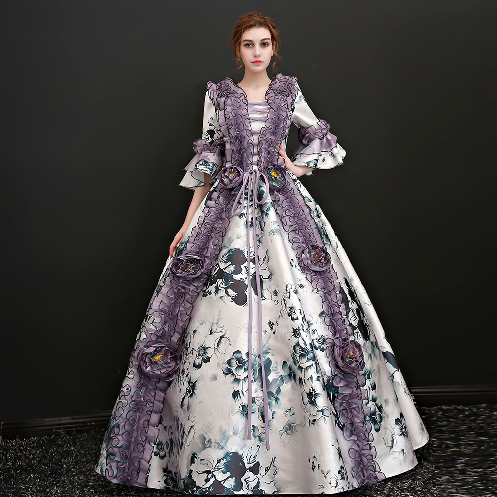 欧式宫廷服礼服复古圣诞节狂欢礼服皇后影视演出服巴洛克蓬蓬裙