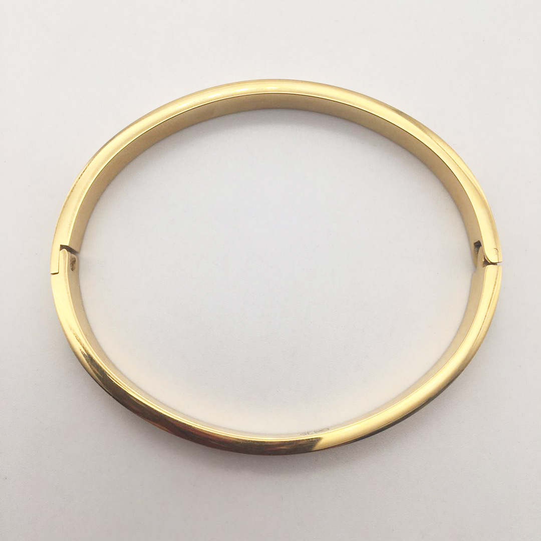 卡家金色钛钢手镯首饰不锈钢镶钻手镯饰品情侣卡扣五代批发定制