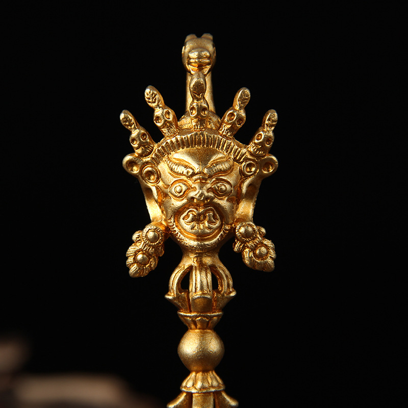 藏式佛教密宗尼泊尔合金文殊菩萨智慧宝剑摆件法器金刚杵带底座