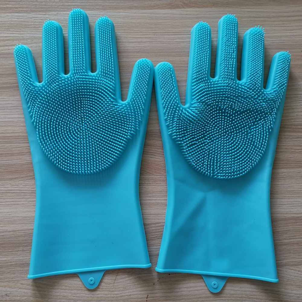 硅胶洗碗手套 抖音硅胶魔术手套 家务清洁刷隔热耐高温硅胶手套