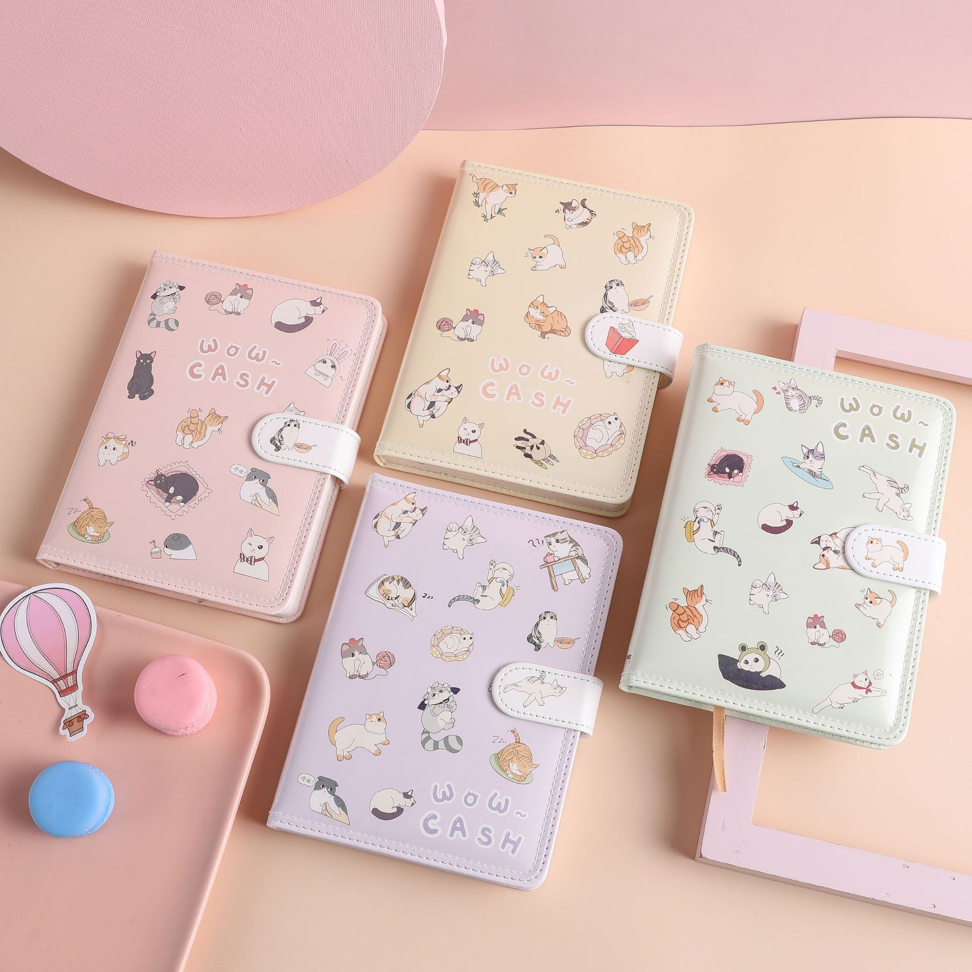 伊莎儿36k112张(家有萌喵)皮本创意可爱卡通彩页手账本