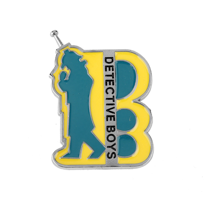 厂家直销 动漫周边新款名侦探柯南胸针金属柯南通讯器徽章别针