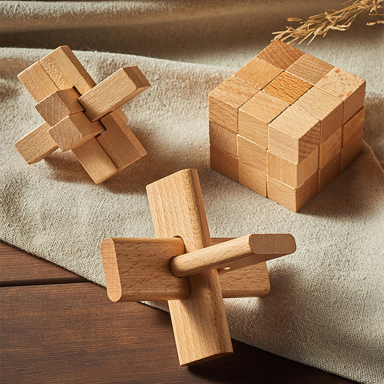 孔明锁鲁班锁 木制动手动脑玩具5-9-16-25件套解锁玩具儿童节礼物
