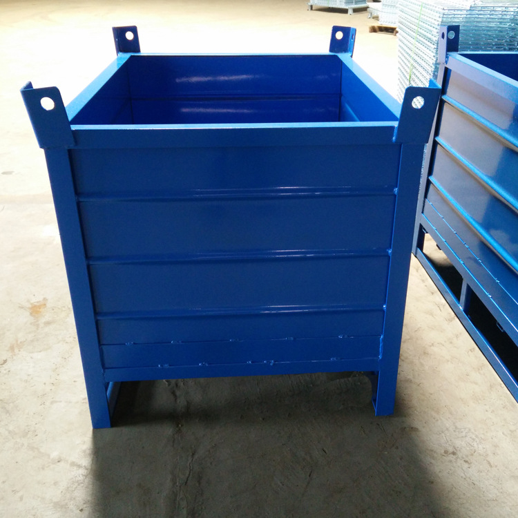 厂价定制可堆式周转箱 废料箱铁屑堆垛箱钢制料箱 金属折叠箱批发