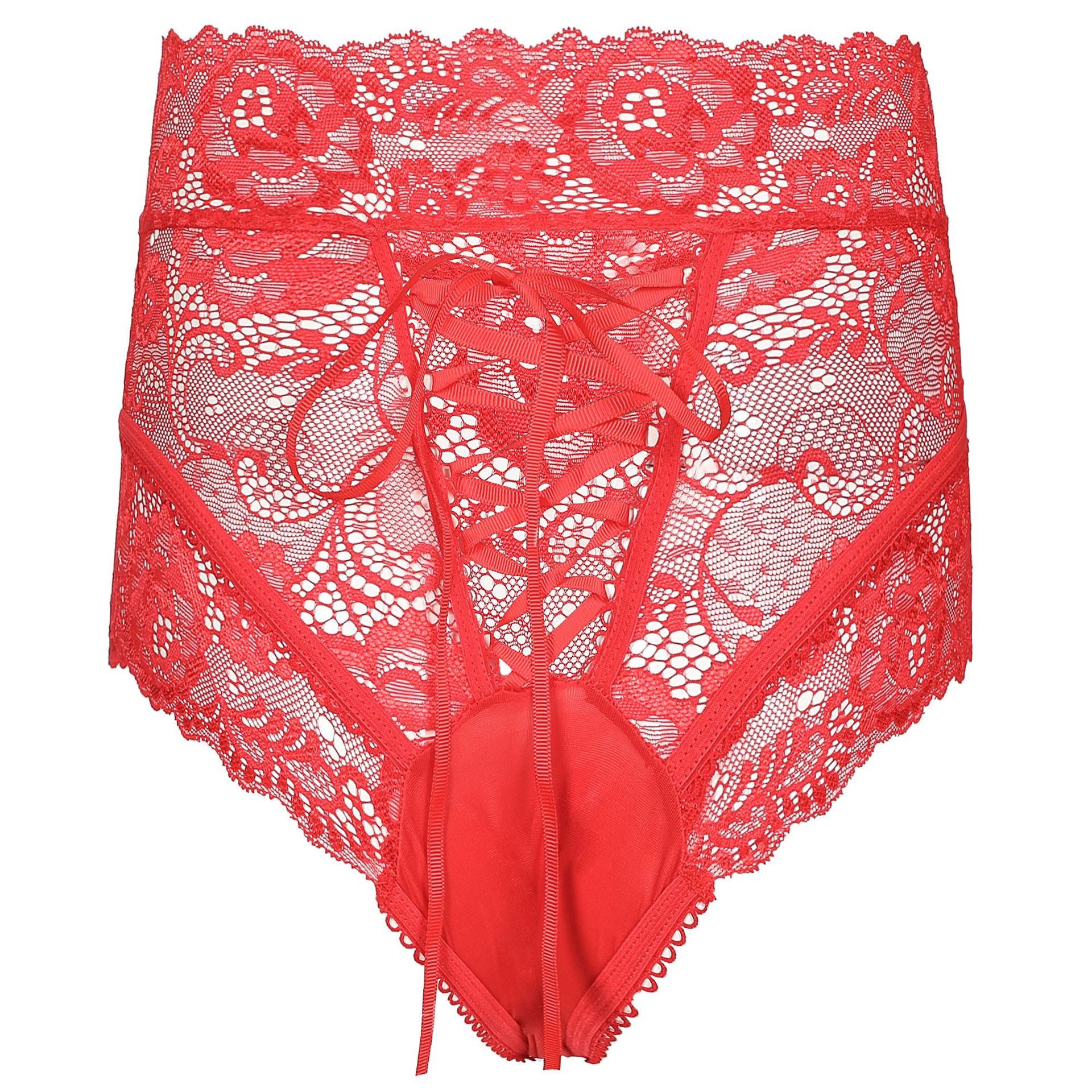 亚马逊 外贸女士透视情趣内衣 三角裤 欧美性感蕾丝高腰情趣内裤