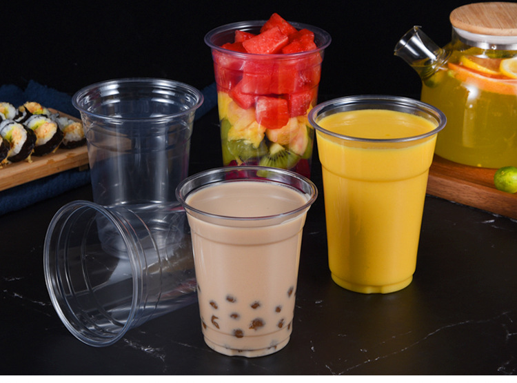 盛九pet塑料杯 一次性杯子透明奶茶杯 皇茶冷饮杯定制果汁饮料杯