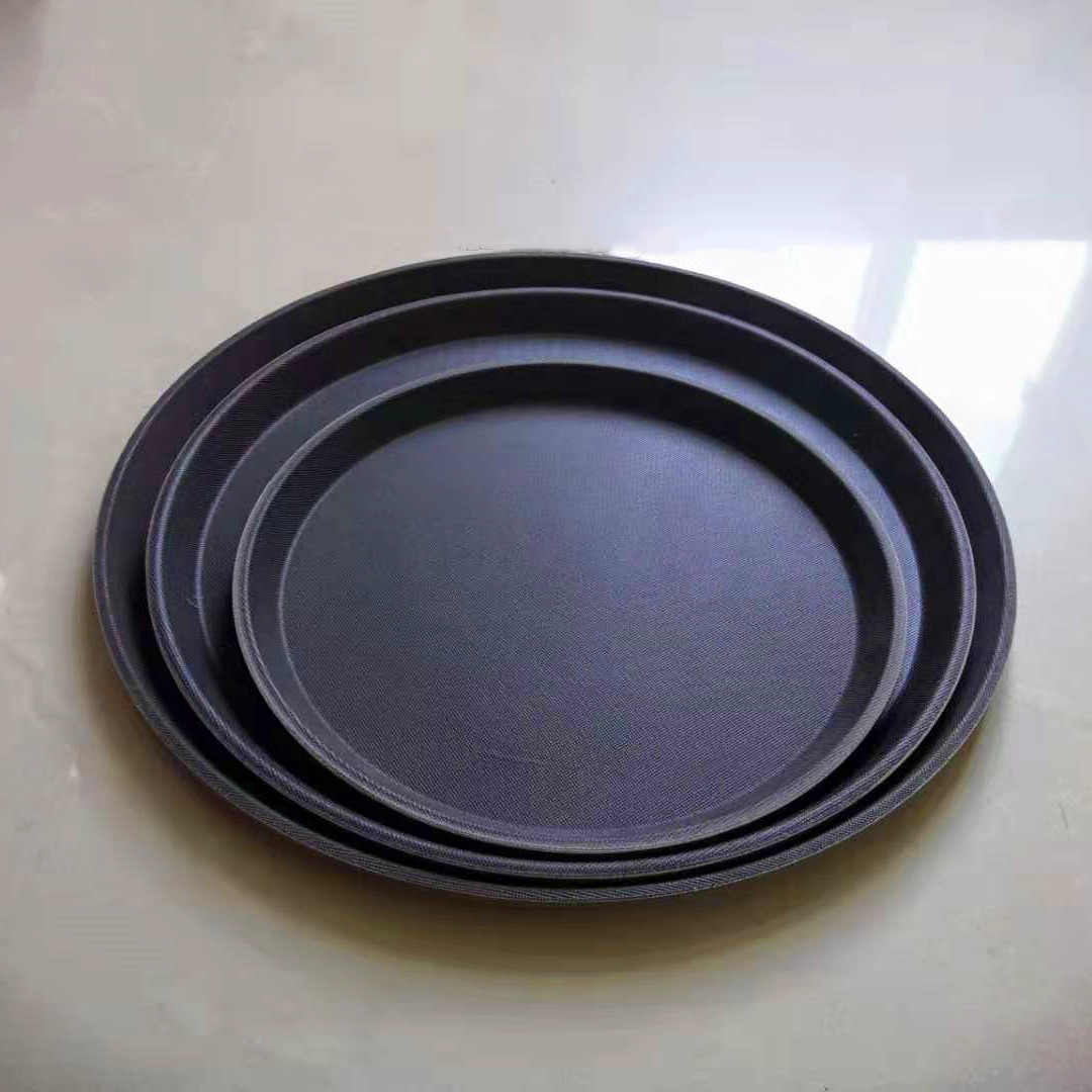 玻璃钢化防滑托盘长方形圆形塑料托盘餐厅酒店ktv酒水传菜托耐摔