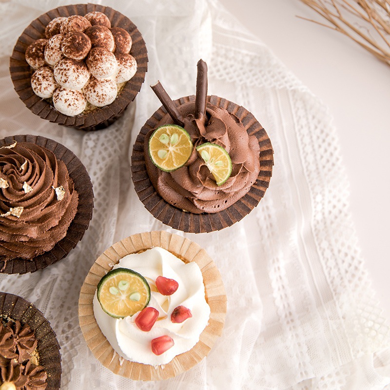 烘易美麦芬烤杯 马芬蛋糕耐烤防油纸杯 马芬杯礼帽托小蛋糕30个装