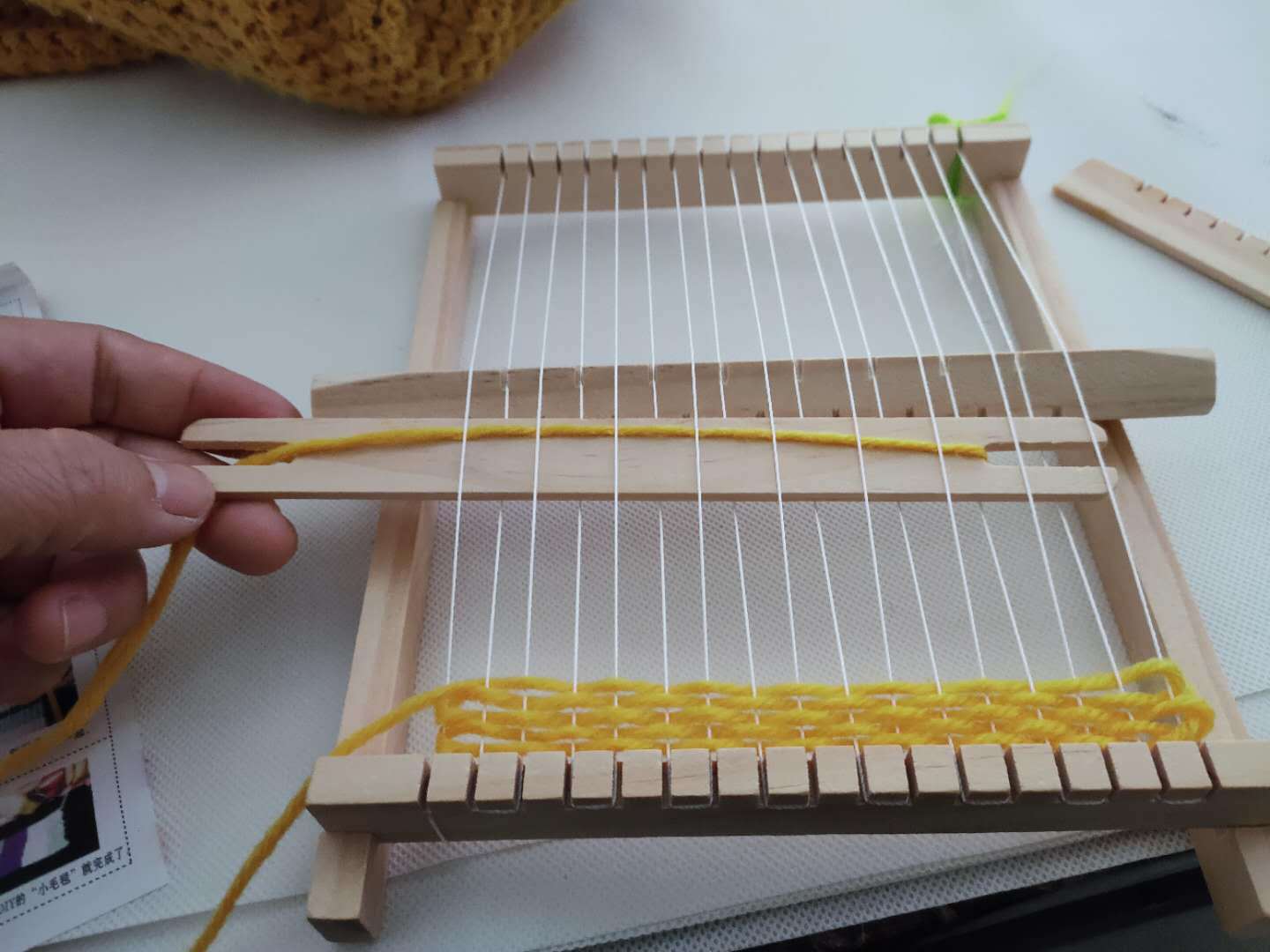 科技小制作儿童织布机diy手工毛线编织机益智木制玩具厂家直销