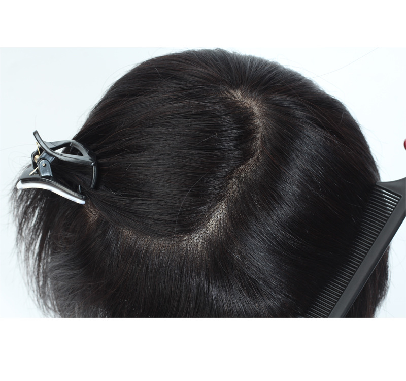 假发短发头套真发毛坯自然轻薄全手织递针头璇硬网自由修剪造型