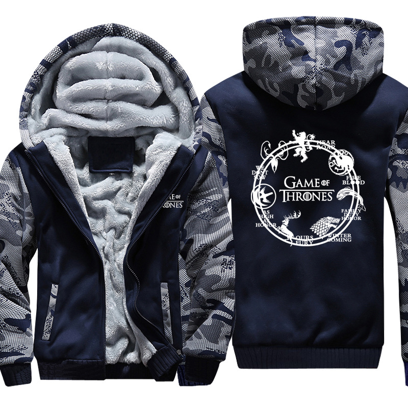 欧美 权力的游戏 冰与火之歌 史塔克 服装 卫衣加绒加厚外套定制