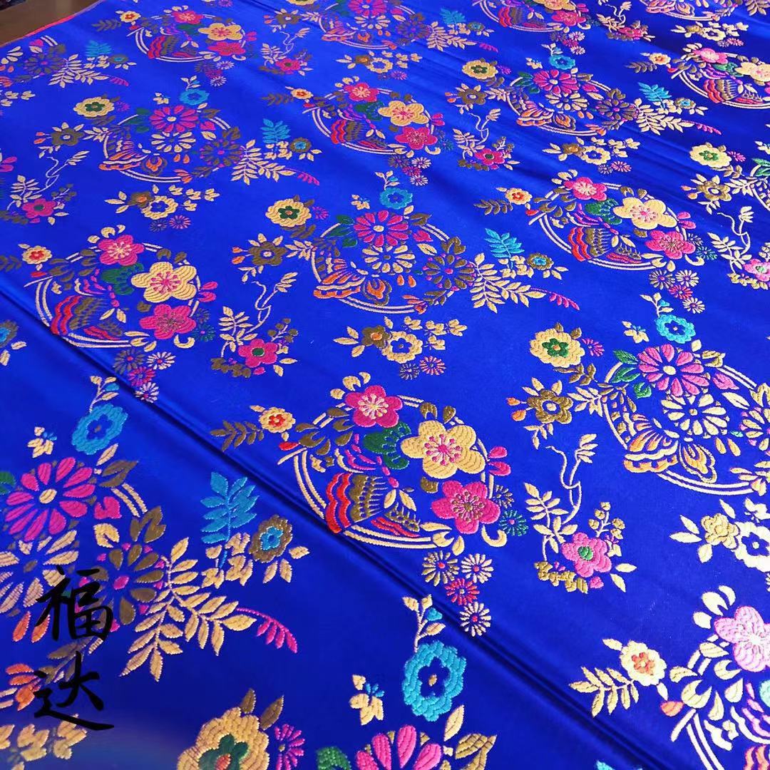 蝴蝶花云锦高精密织锦缎面料缎面布料服装旗袍唐装民族风口金包