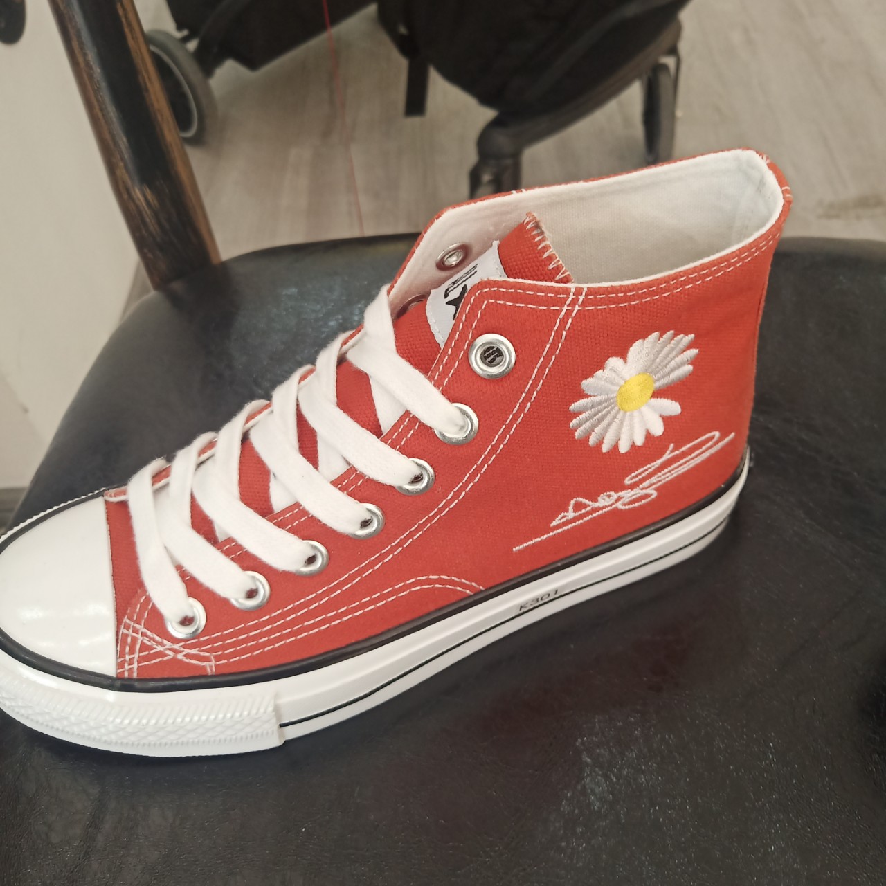 2020春季款小雏菊帆布鞋高帮菊花脏脏鞋子韩版学生休闲板鞋潮