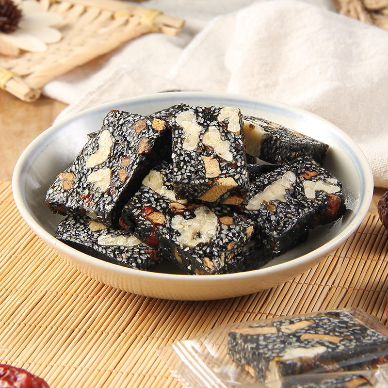 黑芝麻核桃糕软糖枸杞红枣核桃手工制作零食传统糕点散装独立包装